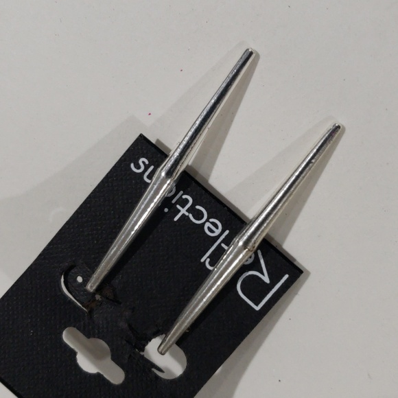 Women's Silver 2" Spike Post Drop Earrings – Bold Modern Fashion Jewelry - Picture 6 of 10